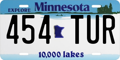 MN license plate 454TUR