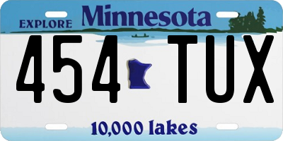 MN license plate 454TUX