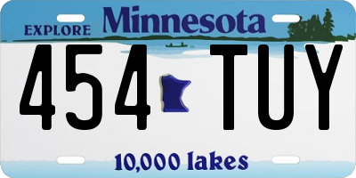 MN license plate 454TUY