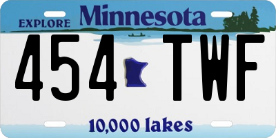 MN license plate 454TWF