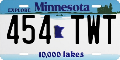 MN license plate 454TWT