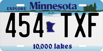 MN license plate 454TXF