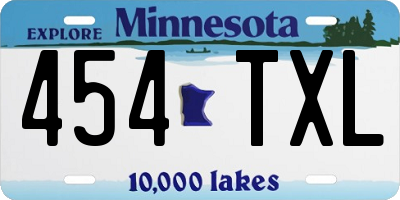 MN license plate 454TXL