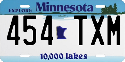 MN license plate 454TXM