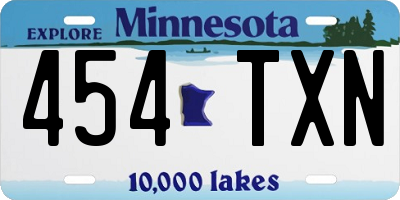 MN license plate 454TXN