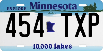 MN license plate 454TXP
