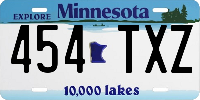 MN license plate 454TXZ