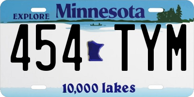 MN license plate 454TYM