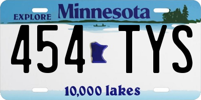 MN license plate 454TYS