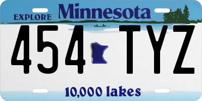 MN license plate 454TYZ