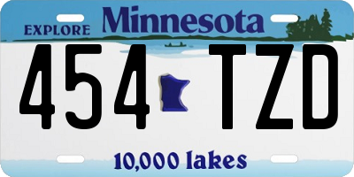MN license plate 454TZD