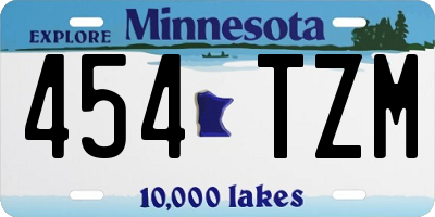MN license plate 454TZM
