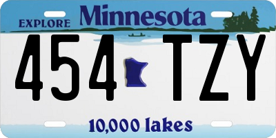MN license plate 454TZY