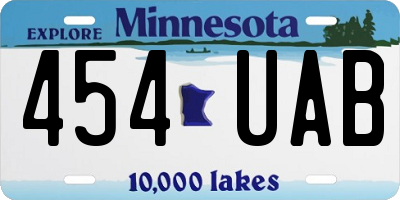 MN license plate 454UAB
