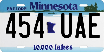 MN license plate 454UAE