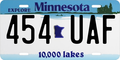 MN license plate 454UAF