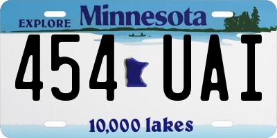 MN license plate 454UAI