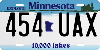 MN license plate 454UAX