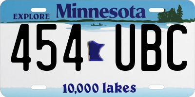 MN license plate 454UBC