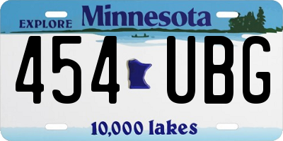 MN license plate 454UBG