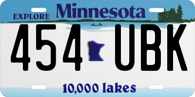 MN license plate 454UBK