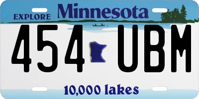 MN license plate 454UBM
