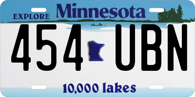 MN license plate 454UBN