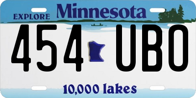 MN license plate 454UBO