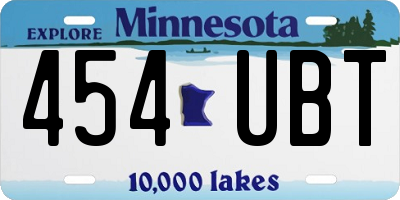 MN license plate 454UBT