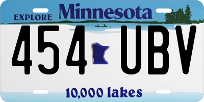 MN license plate 454UBV