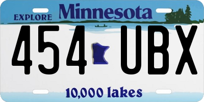 MN license plate 454UBX
