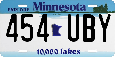 MN license plate 454UBY