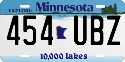 MN license plate 454UBZ