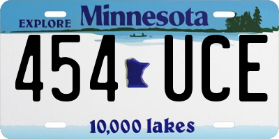 MN license plate 454UCE