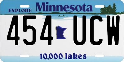 MN license plate 454UCW