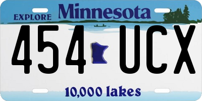 MN license plate 454UCX