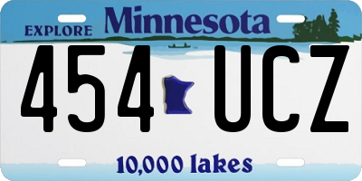MN license plate 454UCZ