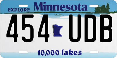 MN license plate 454UDB