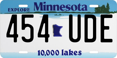 MN license plate 454UDE