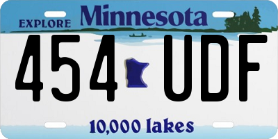 MN license plate 454UDF