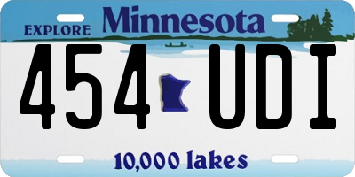 MN license plate 454UDI