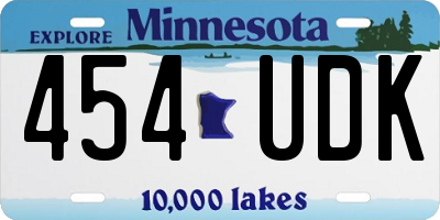 MN license plate 454UDK