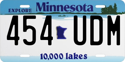 MN license plate 454UDM