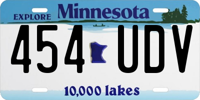 MN license plate 454UDV