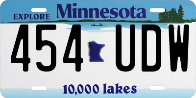 MN license plate 454UDW