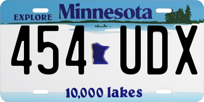 MN license plate 454UDX