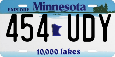 MN license plate 454UDY