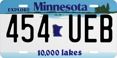 MN license plate 454UEB
