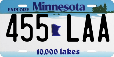 MN license plate 455LAA