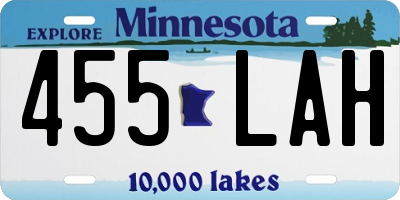 MN license plate 455LAH